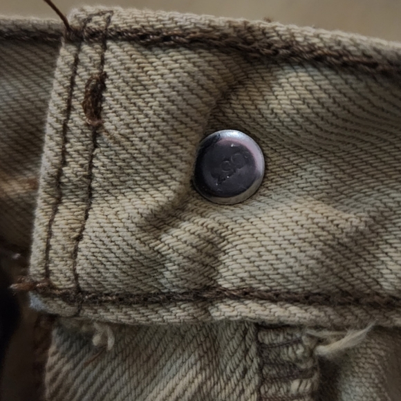 Vintage x 90s “made in USA” 501 Levi Red Tab Tan Jean - Picture 3 of 10